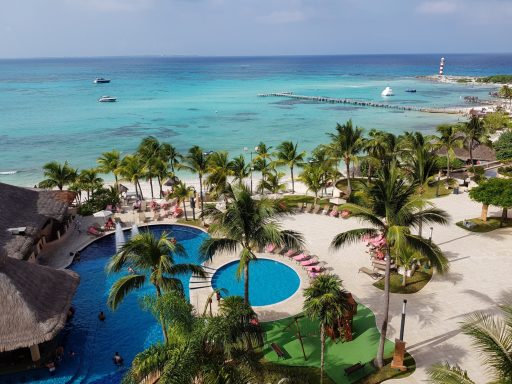 Luxury tropical resort with pool and ocean views